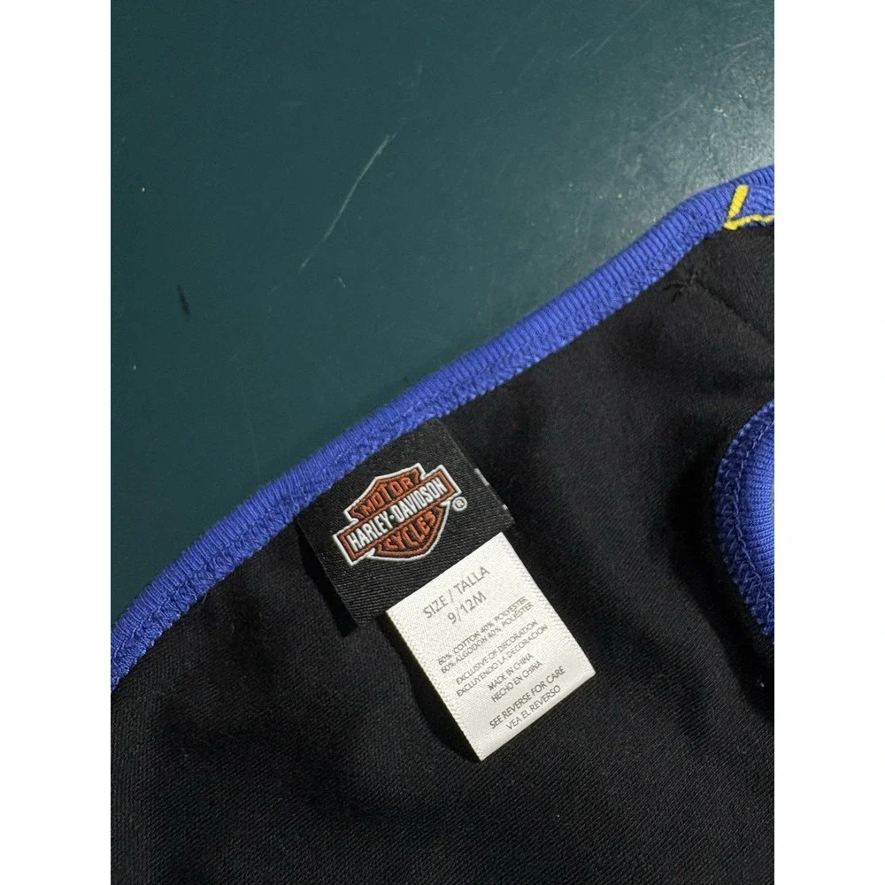 Harley Davidson Motorcycles Baby Bib Size 9-12 Month Infant Black Burp Cloth